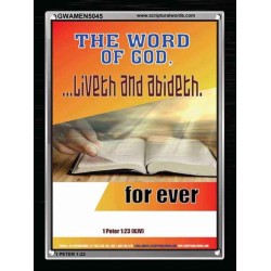 THE WORD OF GOD LIVETH AND ABIDETH   Framed Scripture Art   (GWAMEN5045)   