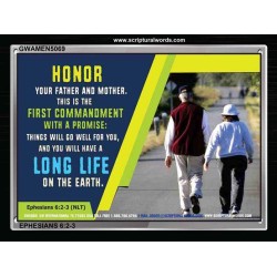 HONOR YOUR FATHER AND MOTHER   Bible Scriptures on Love frame   (GWAMEN5069)   