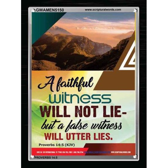 A FAITHFUL WITNESS   Custom Framed Bible Verse   (GWAMEN5150)   