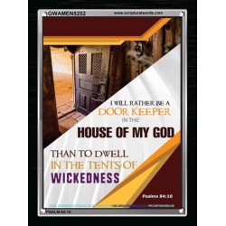 BE A DOOR KEEPER IN THE HOUSE OF MY GOD   Portrait of Faith Wooden Framed   (GWAMEN5252)   