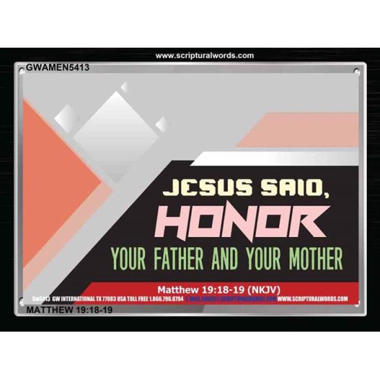 HONOR   Christian Artwork Acrylic Glass Frame   (GWAMEN5413)   