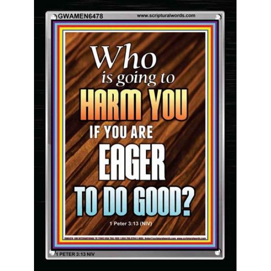 WHO IS GOING TO HARM YOU   Frame Bible Verse   (GWAMEN6478)   