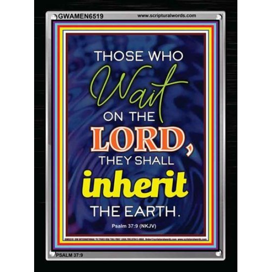 WAIT ON THE LORD   contemporary Christian Art Frame   (GWAMEN6519)   