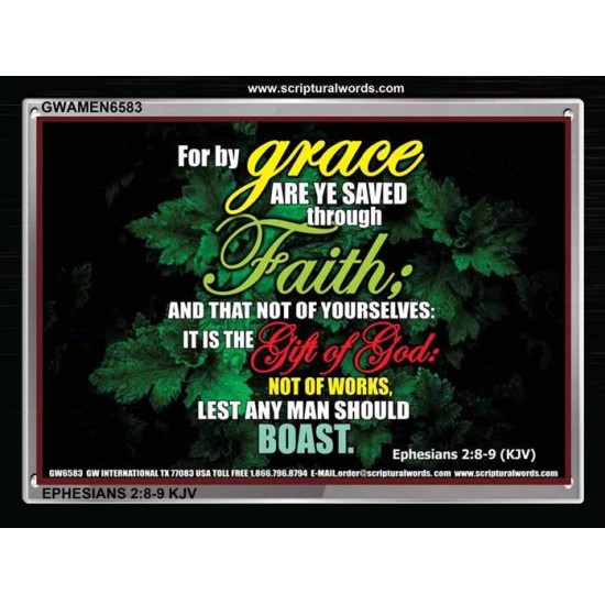 SAVED THROUGH FAITH   Christian Frame Art   (GWAMEN6583)   