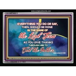 DO ALL THINGS IN GOD'S NAME   Framed Bible Verse   (GWAMEN6611)   