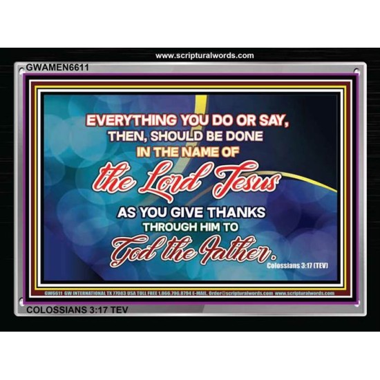 DO ALL THINGS IN GOD'S NAME   Framed Bible Verse   (GWAMEN6611)   