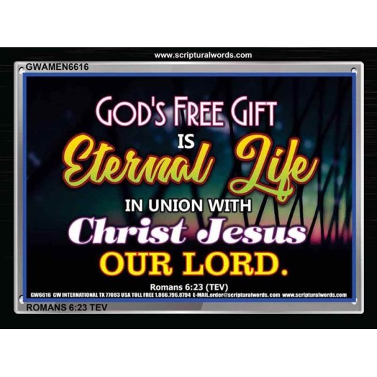 GODS FREE GIFT   Framed Bible Verses   (GWAMEN6616)   