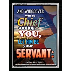 BE A SERVANT   Bible Verses Framed for Home Online   (GWAMEN6712)   