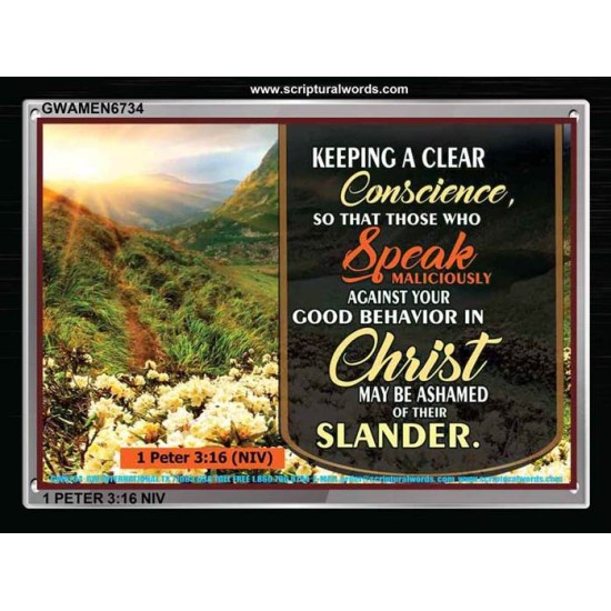 A CLEAR CONSCIENCE   Scripture Frame Signs   (GWAMEN6734)   