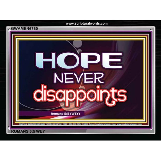 HOPE NEVER FAILS   Framed Lobby Wall Decoration   (GWAMEN6760)   