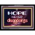 HOPE NEVER FAILS   Framed Lobby Wall Decoration   (GWAMEN6760)   "33X25"