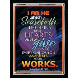 ACCORDING TO YOUR WORKS   Frame Bible Verse   (GWAMEN6778)   "25X33"
