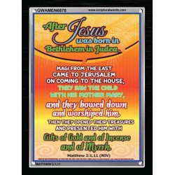 THEY BOWED DOWN AND WORSHIPED HIM   Scripture Art Wooden Frame   (GWAMEN6878)   