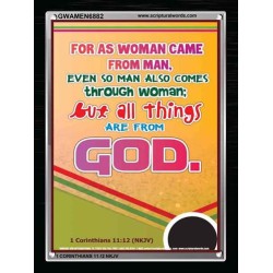 ALL THINGS ARE FROM GOD   Scriptural Portrait Wooden Frame   (GWAMEN6882)   