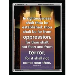 YOU SHALL BE FAR FROM OPPRESSION   Bible Verses Frame Online   (GWAMEN718)   