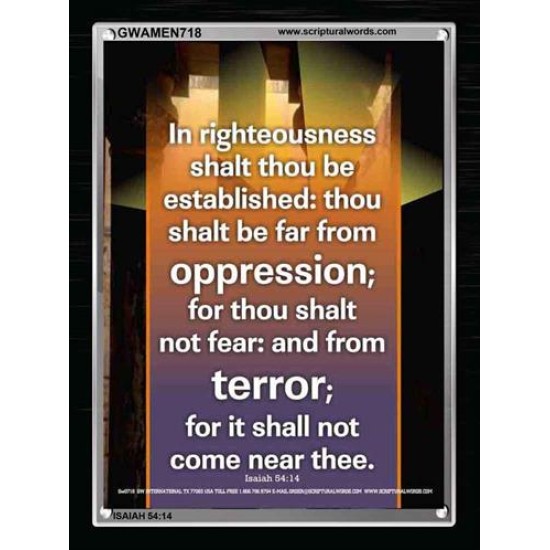 YOU SHALL BE FAR FROM OPPRESSION   Bible Verses Frame Online   (GWAMEN718)   