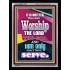 WORSHIP THE LORD THY GOD   Frame Scripture Dcor   (GWAMEN7270)   "25X33"
