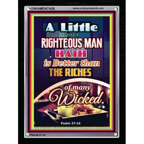 A RIGHTEOUS MAN   Bible Verses Framed for Home   (GWAMEN7426)   