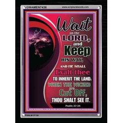 WAIT ON THE LORD   Framed Bible Verse Online   (GWAMEN7436)   "25X33"