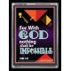 WITH GOD NOTHING SHALL BE IMPOSSIBLE   Frame Bible Verse   (GWAMEN7564)   