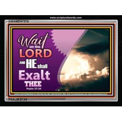 WAIT ON THE LORD   Framed Bible Verses   (GWAMEN7570)   "33X25"