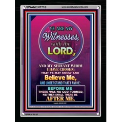 YE ARE MY WITNESSES   Custom Framed Bible Verse   (GWAMEN7718)   "25X33"