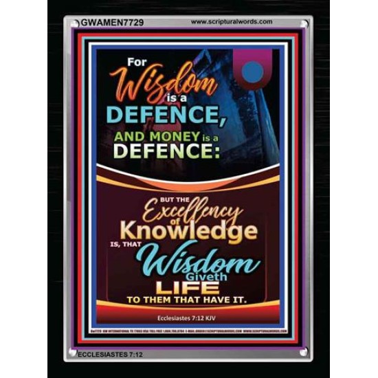 WISDOM A DEFENCE   Bible Verses Framed for Home   (GWAMEN7729)   