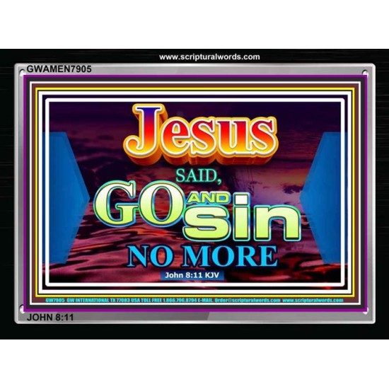 GO AND SIN NO MORE   Contemporary Christian Paintings Acrylic Glass frame   (GWAMEN7905)   