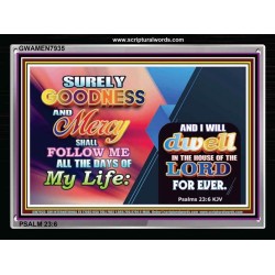 GOODNESS AND MERCY   Inspirational Wall Art Wooden Frame   (GWAMEN7935)   