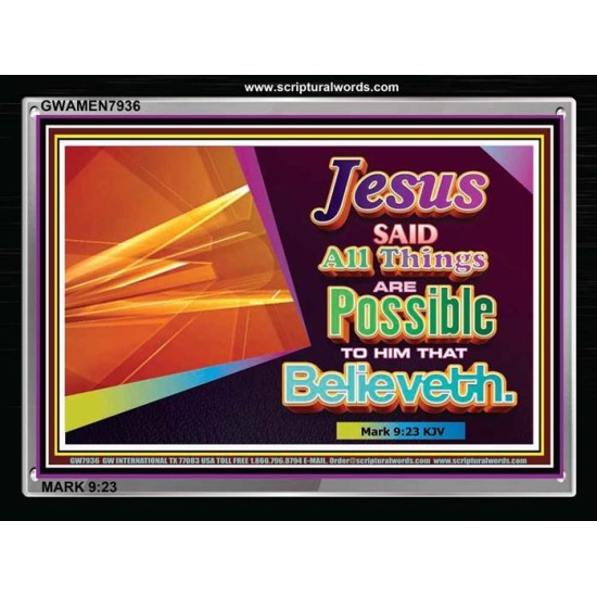ALL THINGS ARE POSSIBLE   Inspiration Wall Art Frame   (GWAMEN7936)   