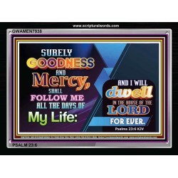 GOODNESS AND MERCY   Christian Artwork Acrylic Glass Frame   (GWAMEN7938)   
