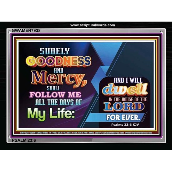 GOODNESS AND MERCY   Christian Artwork Acrylic Glass Frame   (GWAMEN7938)   