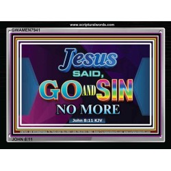 GO AND SIN NO MORE   Acrylic Glass Frame Scripture Art   (GWAMEN7941)   