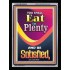 YOU SHALL EAT IN PLENTY   Inspirational Bible Verse Framed   (GWAMEN8030)   "25X33"