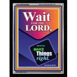 WAIT FOR THE LORD   Framed Scriptural Decor   (GWAMEN8069)   "25X33"