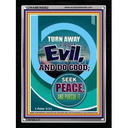 TURN AWAY FROM EVIL   Encouraging Bible Verses Framed   (GWAMEN8082)   "25X33"