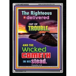 THE RIGHTEOUS IS DELIVERED   Encouraging Bible Verse Frame   (GWAMEN8085)   