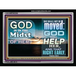 GOD IS IN THE MIDST OF HER   Scripture Frame Signs   (GWAMEN8295)   