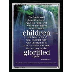 WE ARE THE CHILDREN OF GOD   Scriptural Portrait Acrylic Glass Frame   (GWAMEN830)   "25X33"