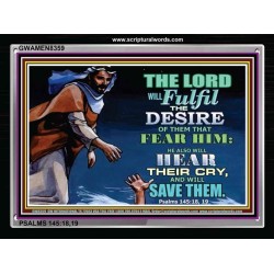 HE HEARS OUR CRY   Framed Scripture Dcor   (GWAMEN8359)   