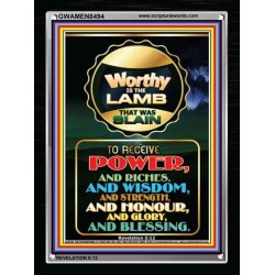WORTHY IS THE LAMB   Framed Bible Verse Online   (GWAMEN8494)   