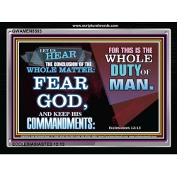 FEAR GOD AND KEEP HIS COMMANDMENTS   Scripture Wall Art   (GWAMEN8503)   