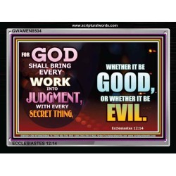 EVERY WORK SHALL BE JUDGED   Scriptures Wall Art   (GWAMEN8504)   