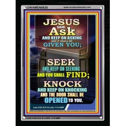 ASK SEEK AND KNOCK   Christian Artwork Acrylic Glass Frame   (GWAMEN8630)   