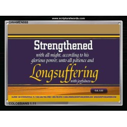 LONGSUFFERING WITH JOYFULNESS   Framed Bible Verse   (GWAMEN868)   