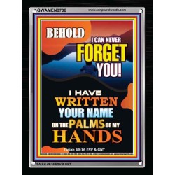 YOUR NAME WRITTEN  IN GODS PALMS   Bible Verse Frame for Home Online   (GWAMEN8708)   