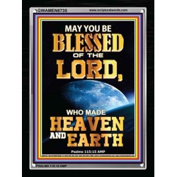 WHO MADE HEAVEN AND EARTH   Encouraging Bible Verses Framed   (GWAMEN8735)   "25X33"