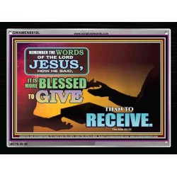 IT IS BLESSED TO GIVE   Scriptural Portrait Frame   (GWAMEN8819L)   