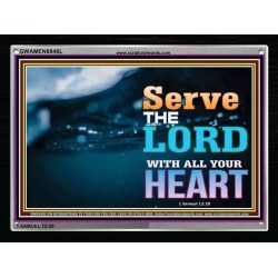 WITH ALL YOUR HEART   Framed Religious Wall Art    (GWAMEN8846L)   "33X25"