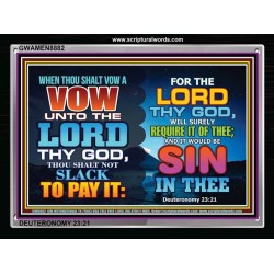 KEEP YOUR VOWS   Scriptural Portrait Frame   (GWAMEN8882)   